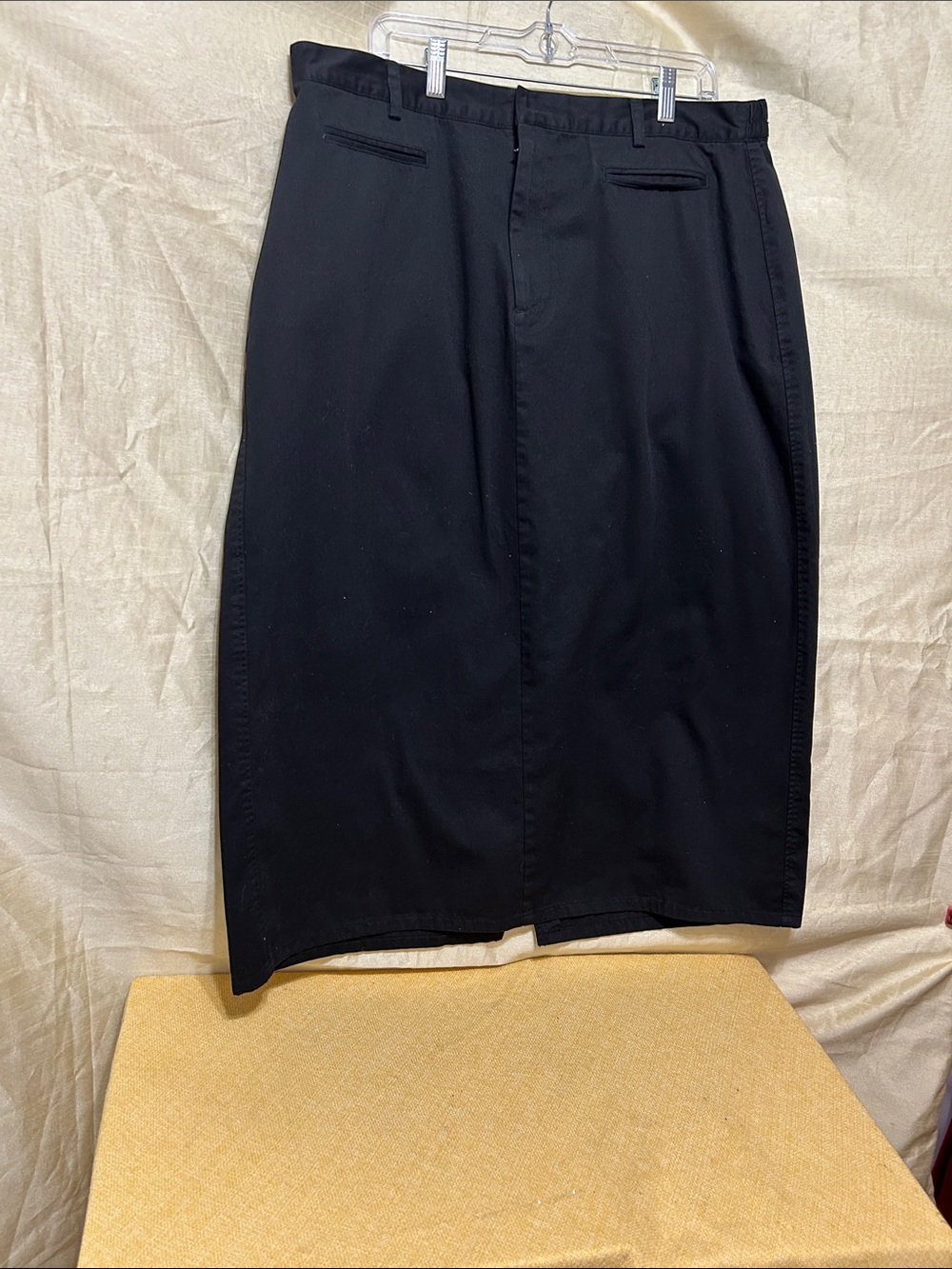 Vintage Black Midi Pencil Skirt